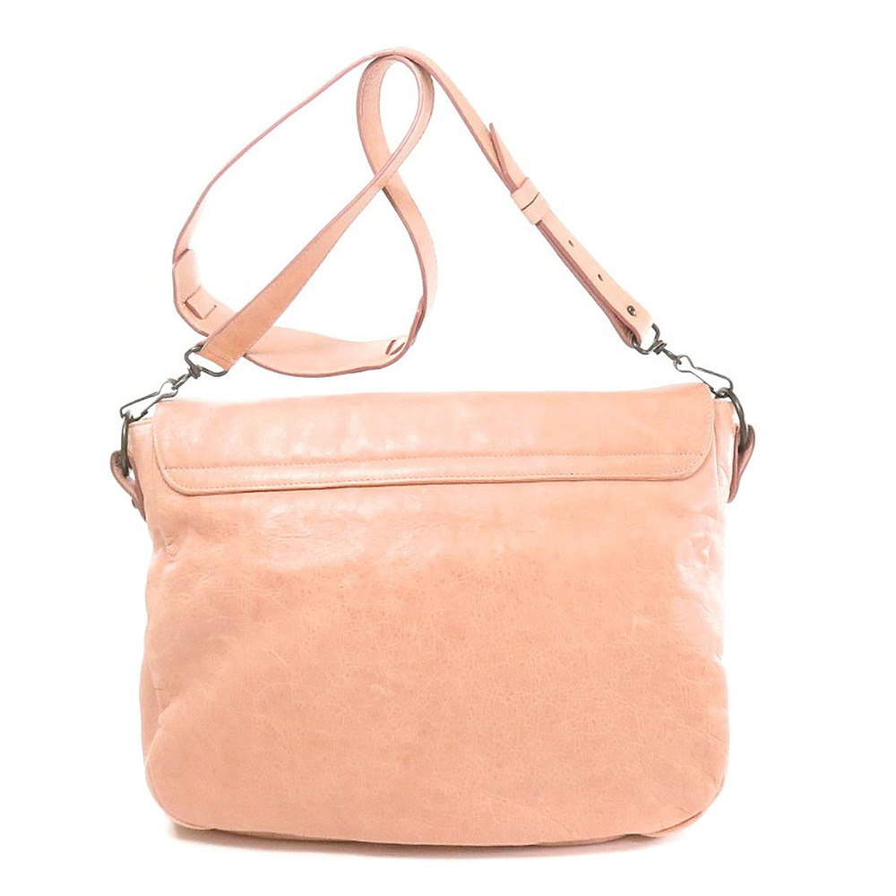 Balenciaga Pink Metal Shoulder Bag Motif Leather